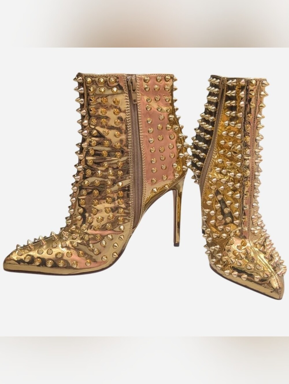 Gold Studded Stiletto Ankle Boots (7- Can Fit 6.5) ‼️Open To Offers